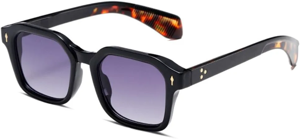 

Солнцезащитные очки LVTFCO Vintage Rivets для женщин, градиентные, с защитой от УФ-излучения UV400, для мужчин, в стиле панк, коричневые, Black Gray Gradient