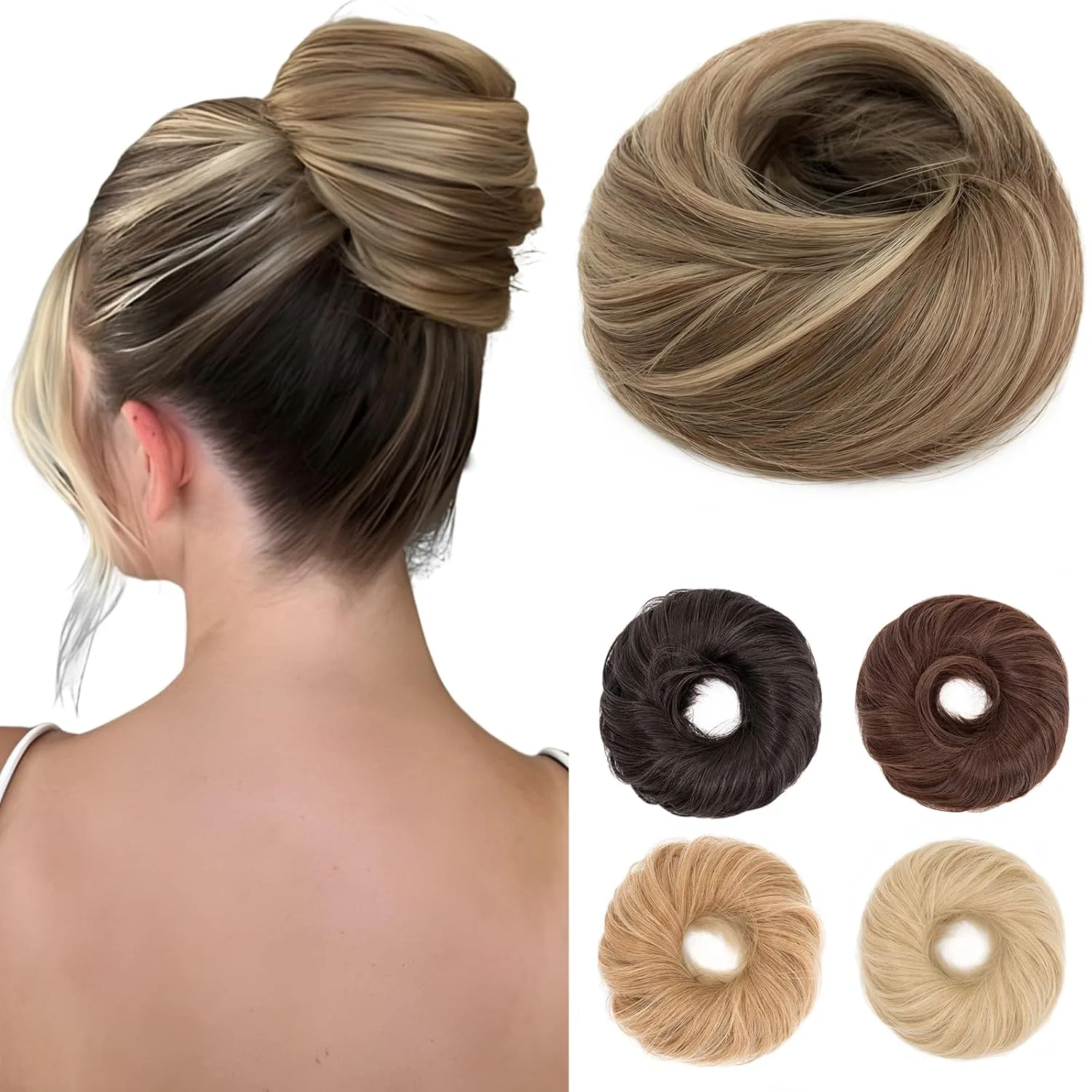 Шиньон «Messy Bun» с эластичной резинкой от Benehair Benehair, Brown & Blonde
