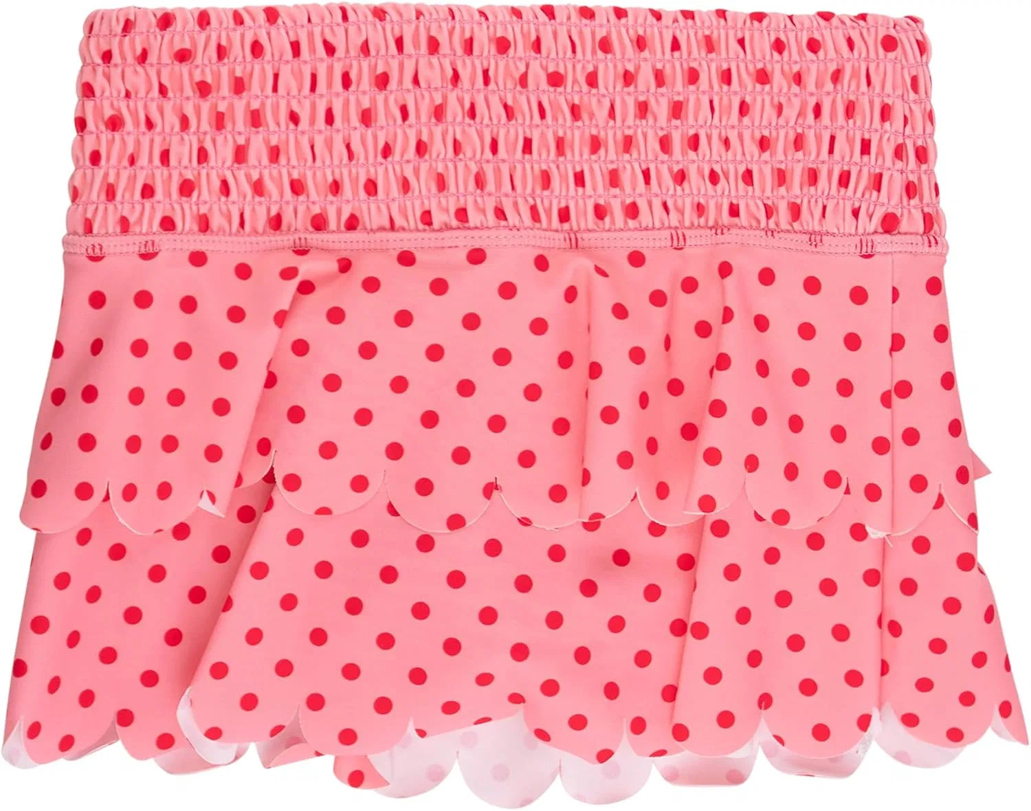 Юбка-шорты для девочек UPF50+ RuffleButts, цвет Bubblegum & Vintage Red Polka Dots — фото 2