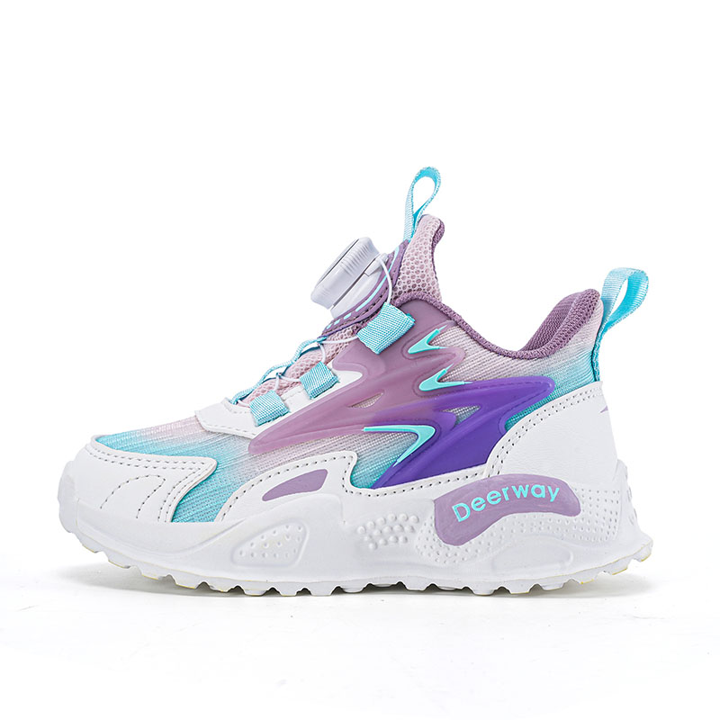 

Кроссовки для бега для детей, противоскользящие, с амортизацией, дышащие, легкие, с амортизацией, износостойкие DEERWAY, розовый/фиолетовый