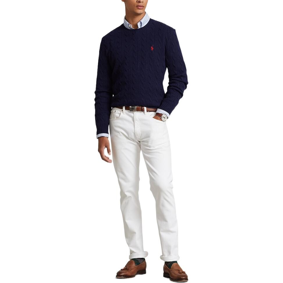 Кашемировый свитер мужской темно-синий Polo Ralph Lauren, темно-синий — фото 3