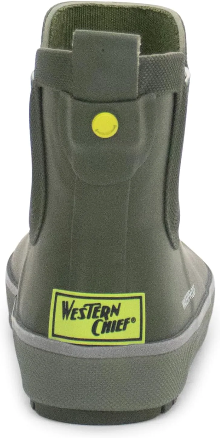 Детские резиновые сапоги Western Chief Kids Element Chelsea, удобные для детей, легкие, водонепроницаемые с уютной подкладкой - идеальны для прогулок на улице для мальчиков и девочек, оливковый — фото 4