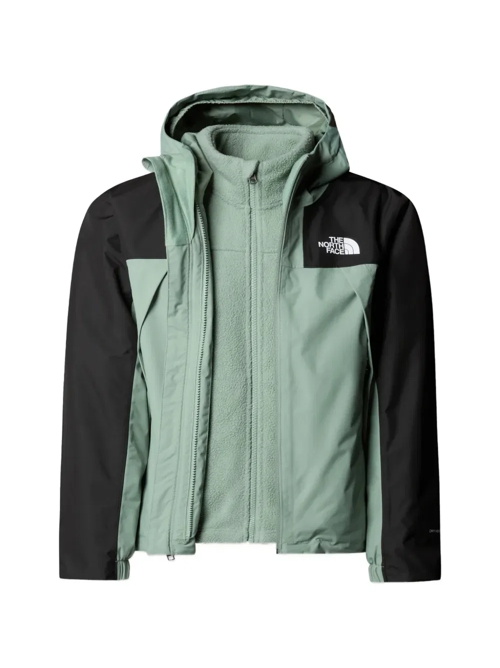 Комплект из двух курток с капюшоном и застежкой-молнией The North Face Kids, зеленый — фото 4