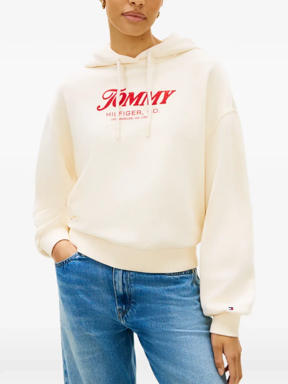 Толстовка с капюшоном на кулиске Tommy Hilfiger, бежевый — фото 4