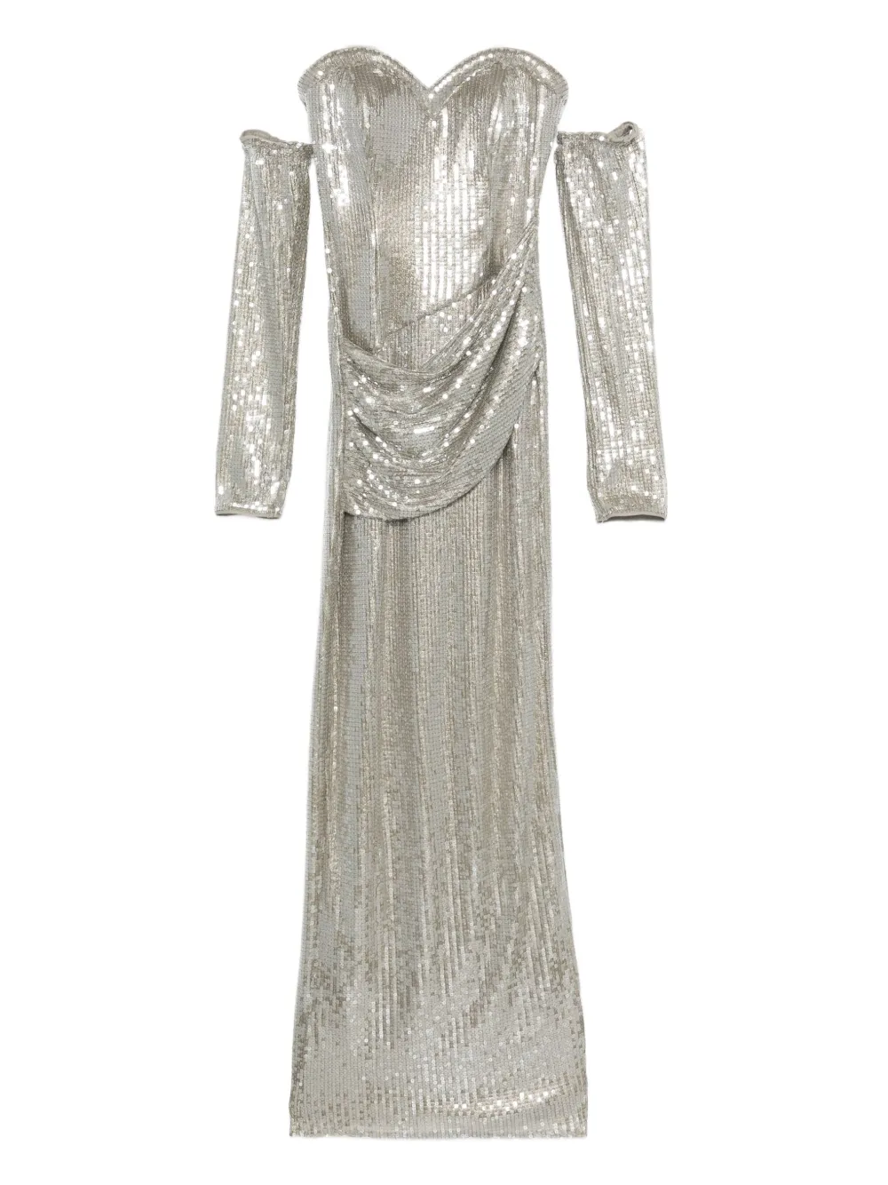 

Платье макси с пайетками Atu Body Couture, металлик