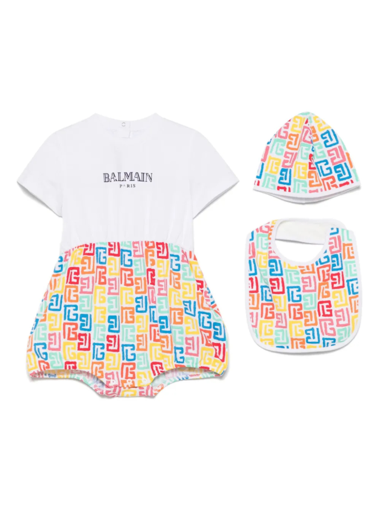 

Комбинезон с логотипом (комплект из трех) Balmain Kids, белый