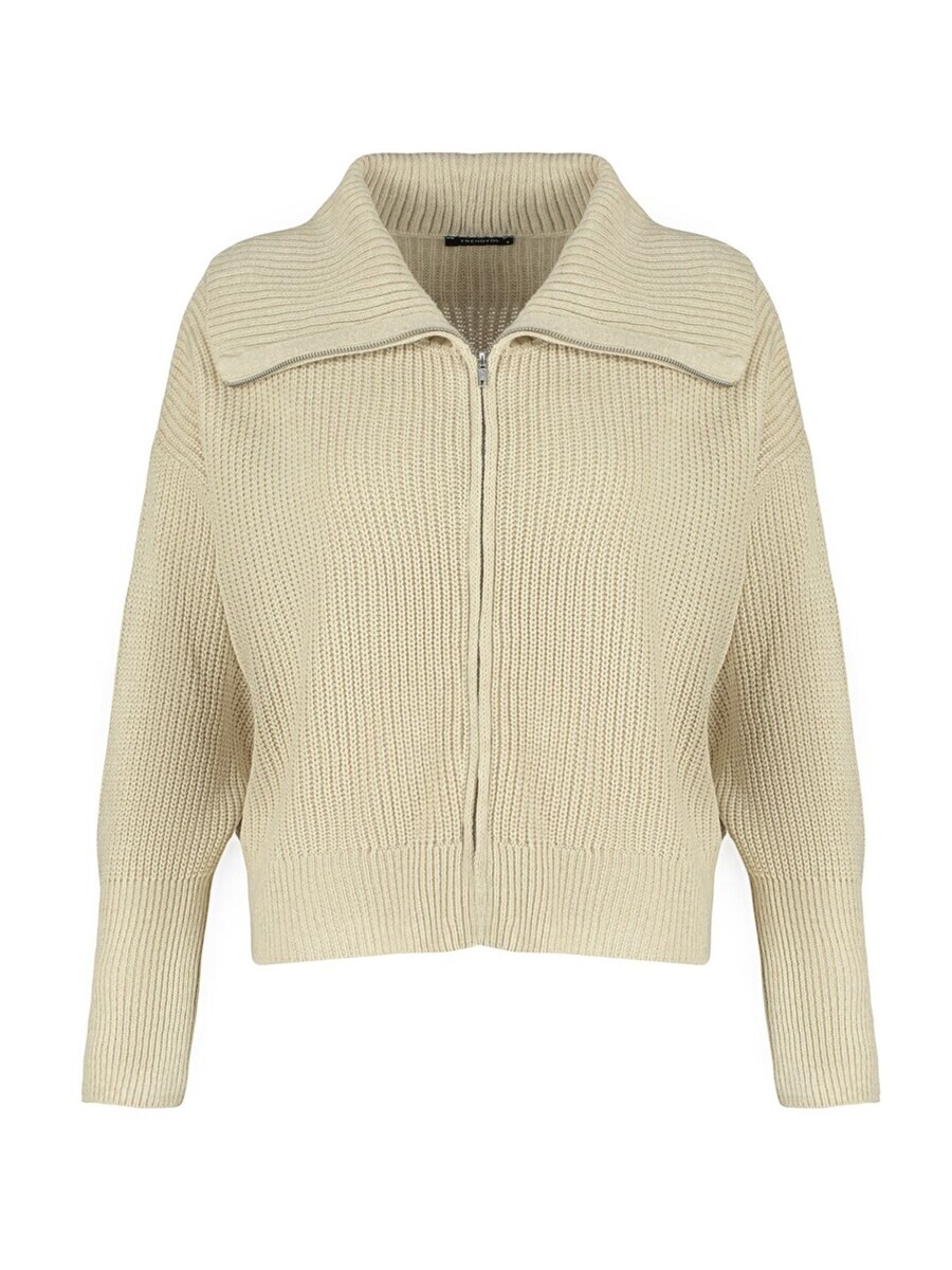 

Вязаный кардиган Trendyol Knit Cardigan, серо-бежевый