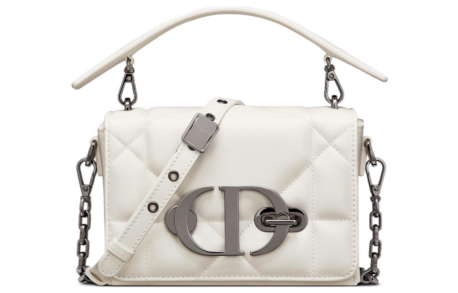 

DIOR Сумка-коробка из овчины Монсун Наплечная Сумка Через плечо Женская Белая