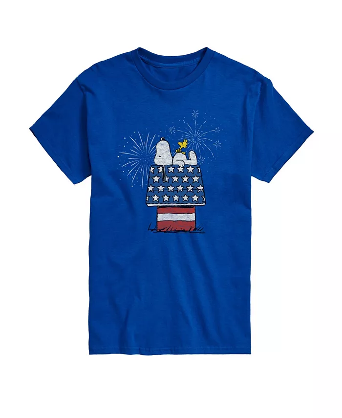 

Мужская футболка с коротким рукавом Peanuts Snoopy Flag House Fireworks AIRWAVES, синий