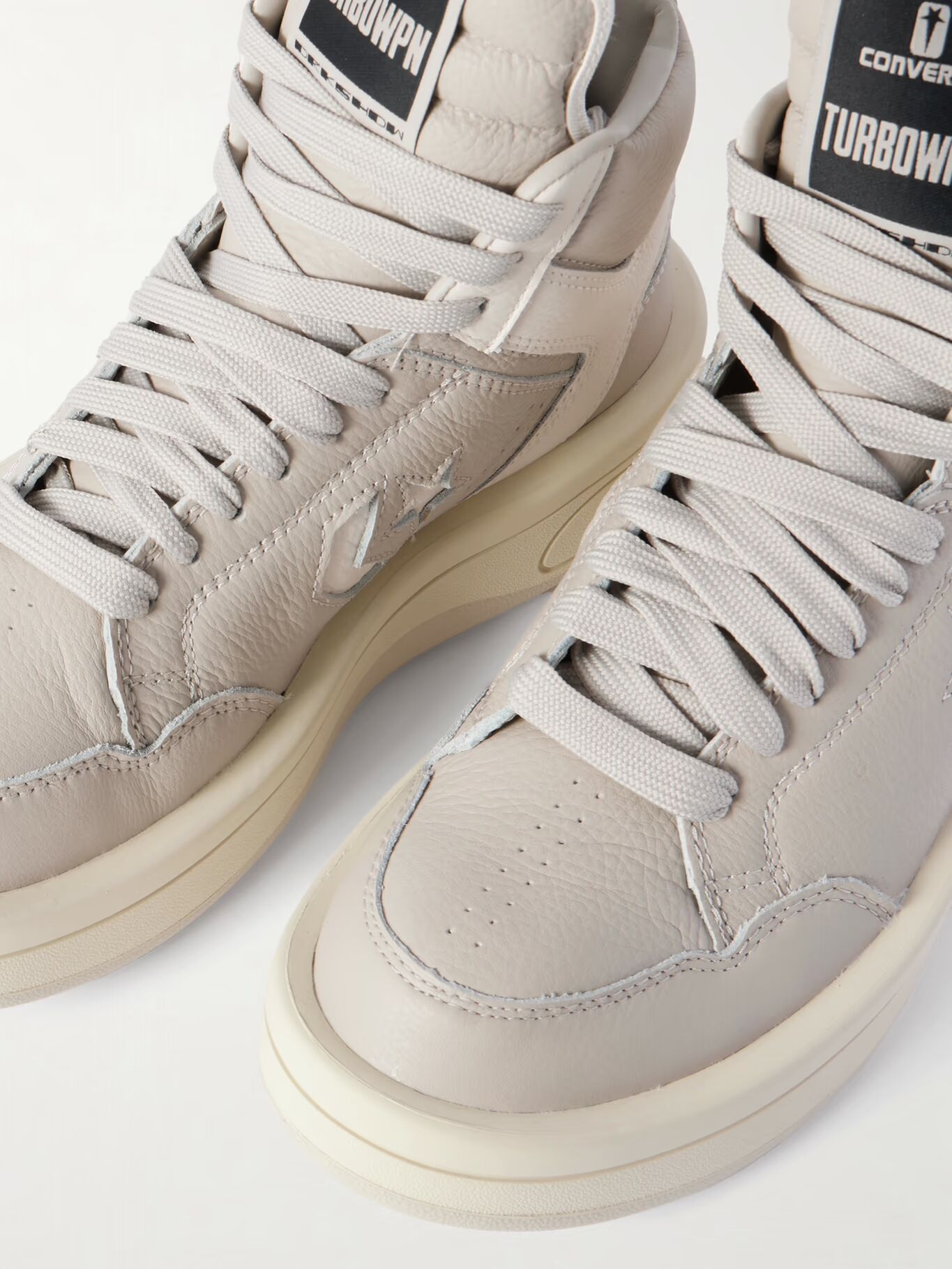 

Высокие кеды Converse TURBOWPN из натуральной кожи DRKSHDW BY RICK OWENS, серый