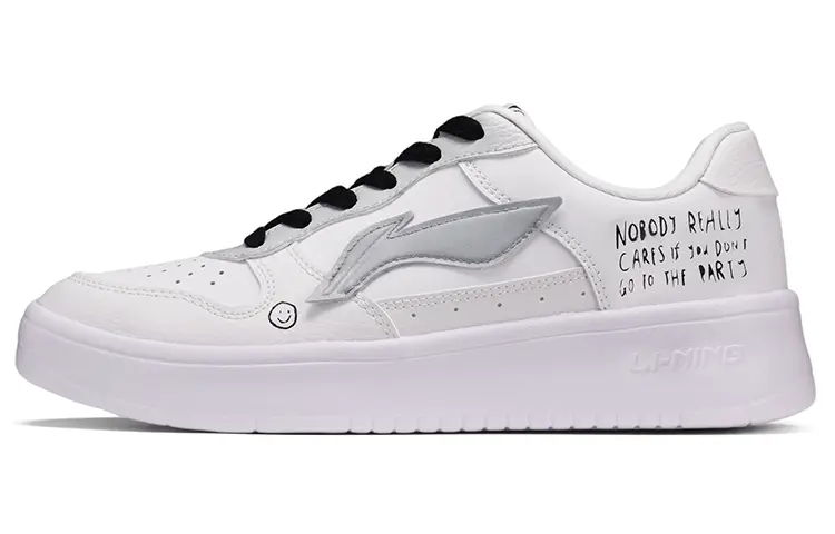 

Скейтбординговые туфли мужские низкие серые/белые Lining, Белый, Скейтбординговые туфли мужские низкие серые/белые Lining