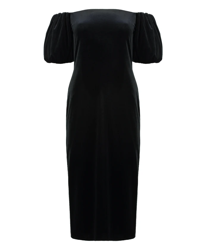 

Бархатное платье миди Ralph Lauren, черный