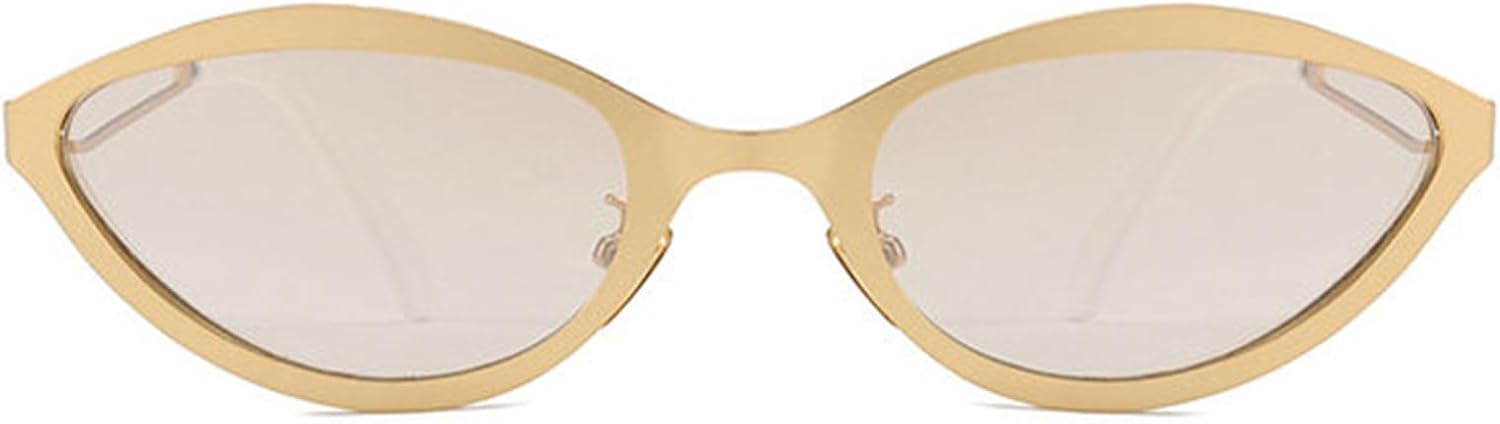 

Willochra Милые солнцезащитные очки в маленькой оправе овальной формы в стиле панк для женщин, роскошные ретро-очки в стиле «кошачий глаз» с металлическим оправой, классические модные очки для дам, C5