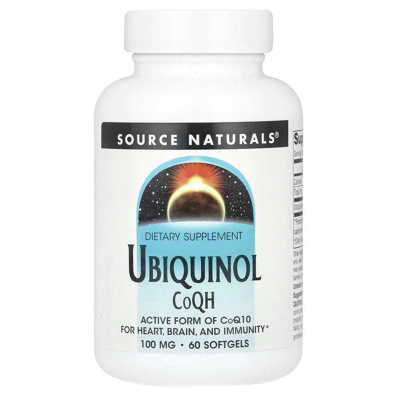 

Source Naturals, Убихинол коэнзим QH, 100 мг, 60 мягких таблеток