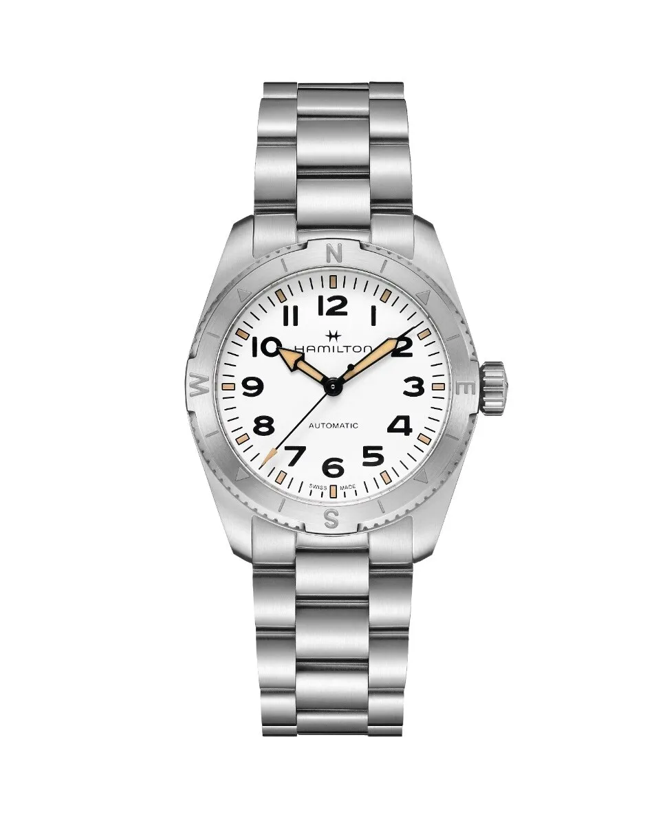 

Часы женские H70225110 из стали цвета Khaki Field Expedition 37 мм с автоматическим механизмом Hamilton, серебряный