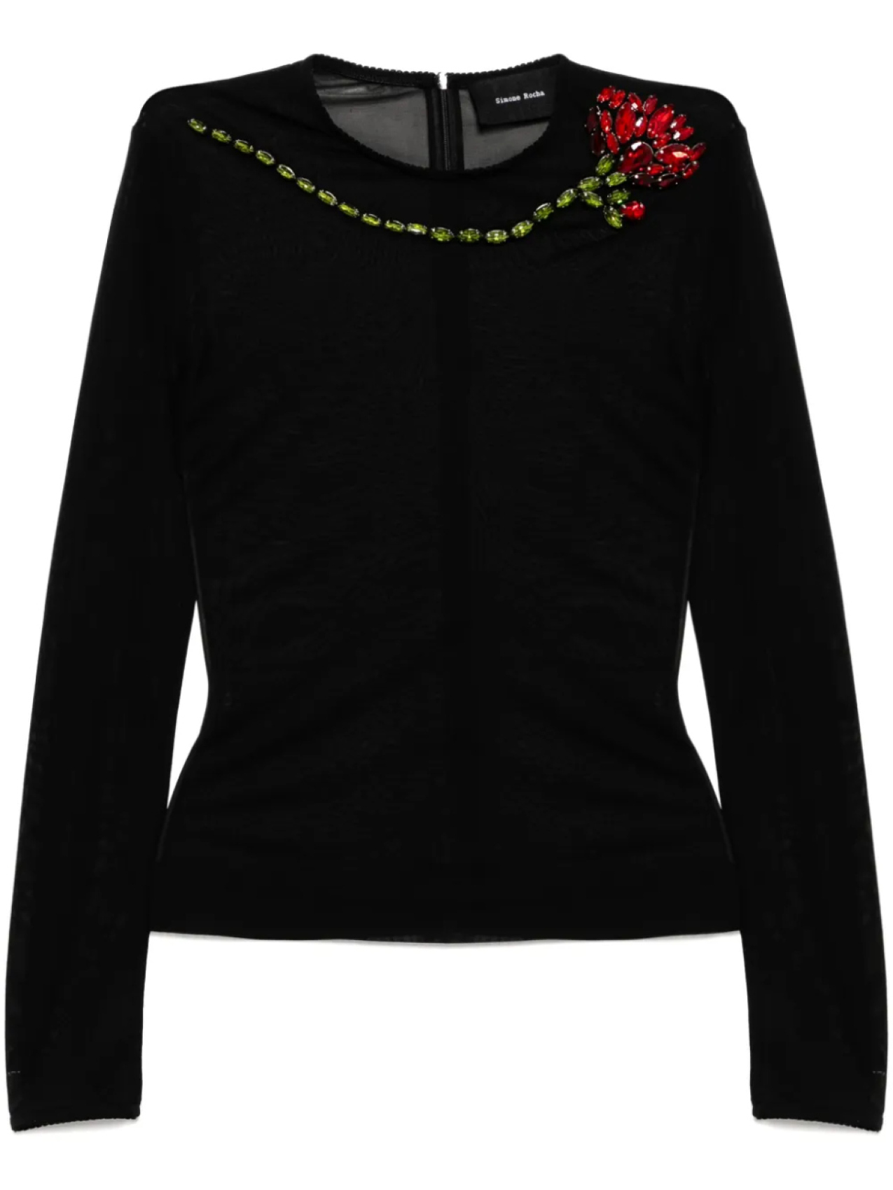 

Simone Rocha декорированный сетчатый топ, черный