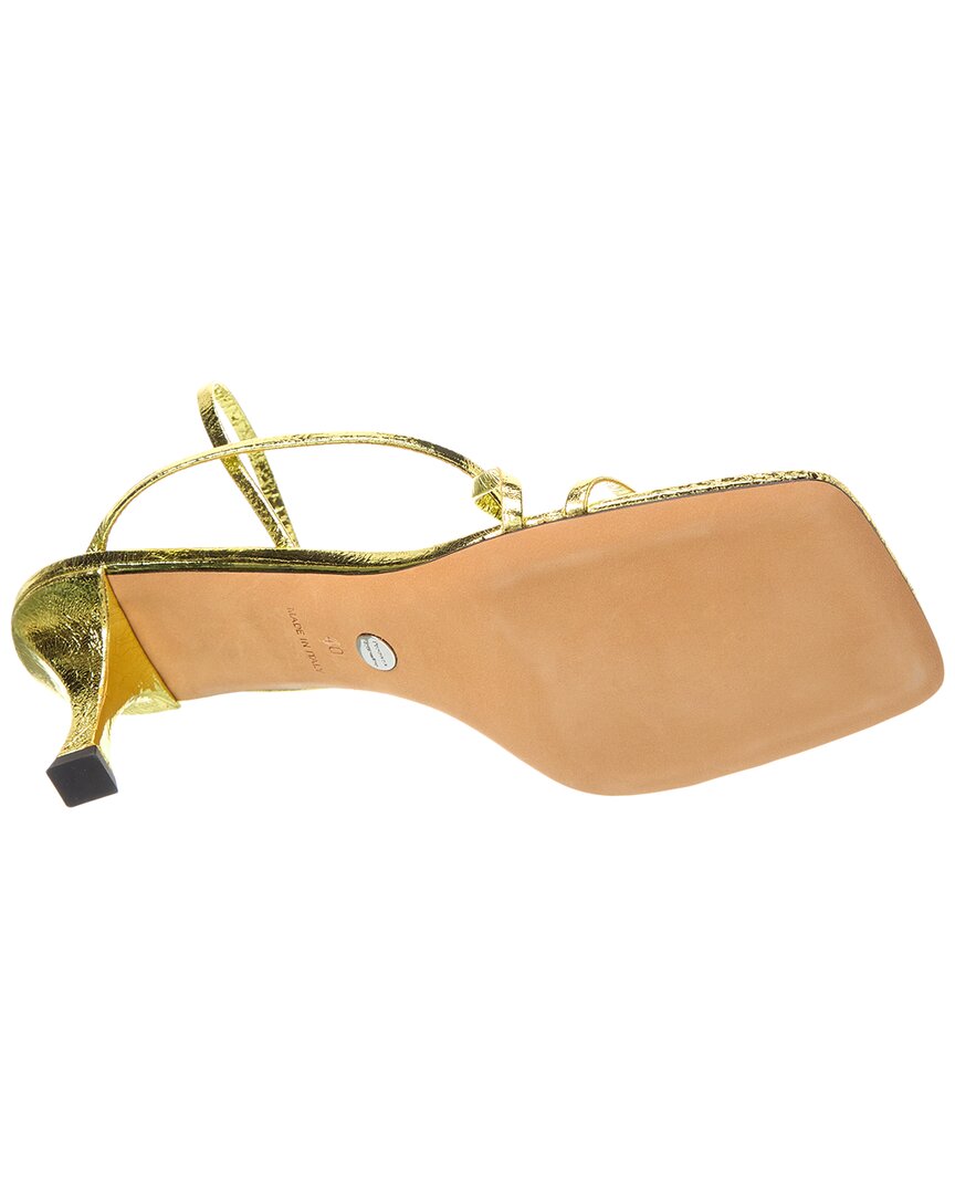 Proenza Schouler Metallic Leather Slingback Sandal, зеленый — фото 4