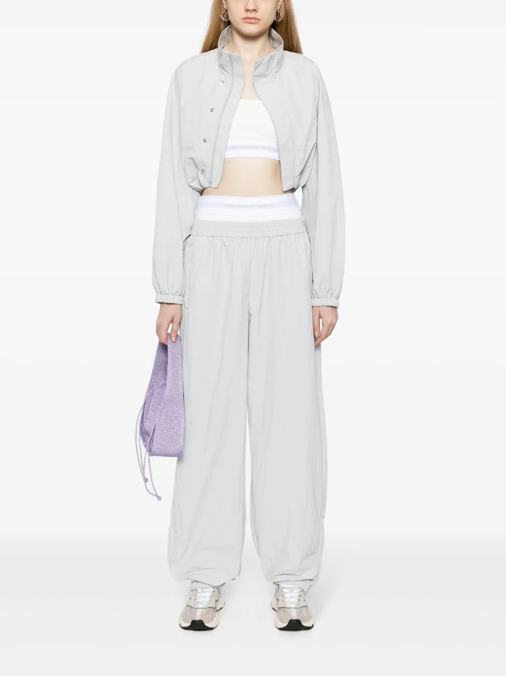 Многослойные спортивные брюки Alexander Wang, серый — фото 2