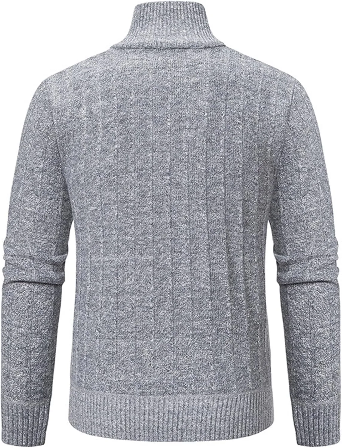 Мужской свитер Slim Fit с полузастежкой-молнией и воротником-стойкой — фото 3