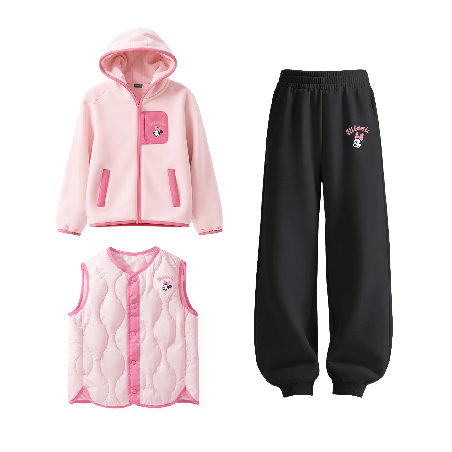 Детская повседневная худи на флисе Disney, [Thickened and Fleece-Lined]Silicone Lifting K Frosting Pink+Silicone Lifting K Firework Pink+Lifting K Black