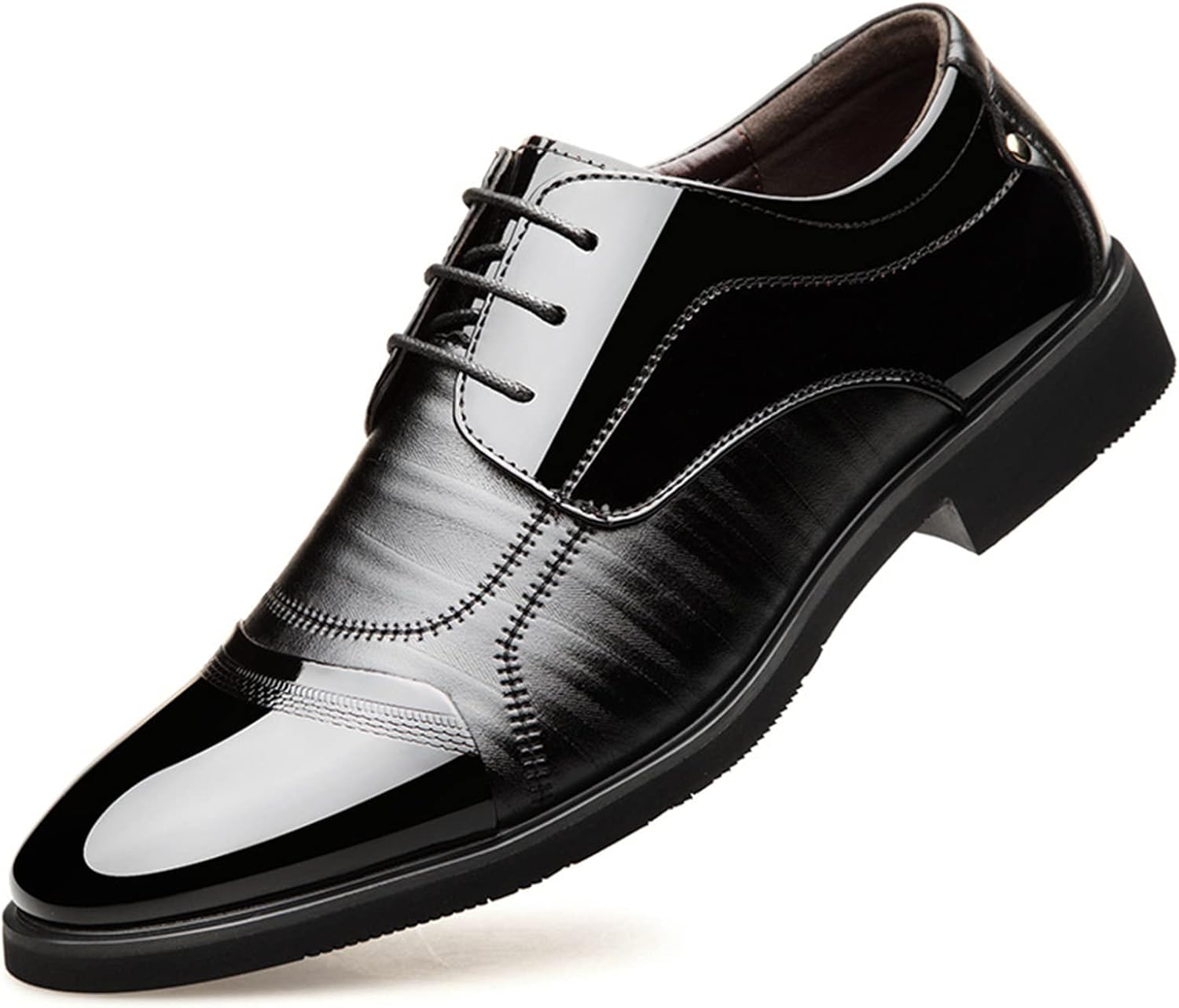 

Мужские оксфорды Классические деловые кожаные туфли Мужские туфли для повседневной носки, вечеринок и вечеров Осень Весна Generic, черный