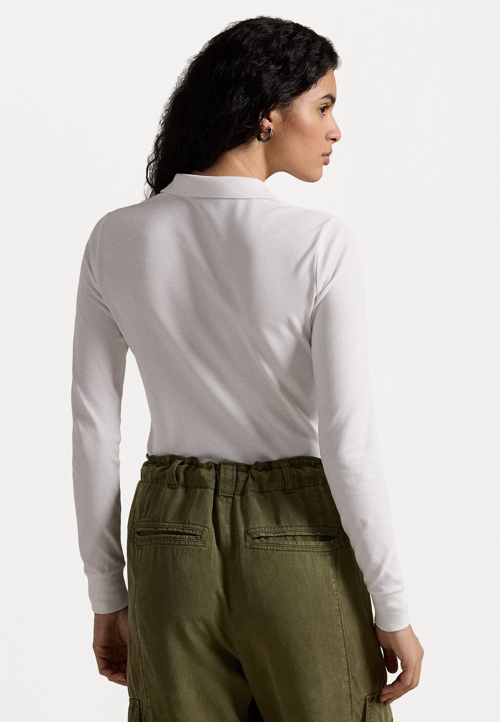 

Рубашка с длинным рукавом SLIM FIT STRETCH POLO SHIRT Ralph Lauren, белый