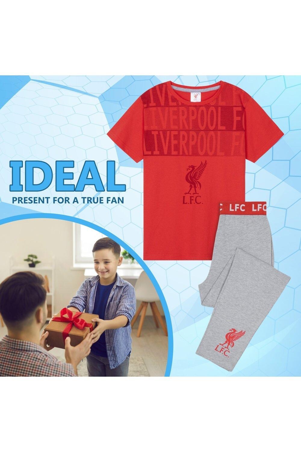 Пижамный комплект для футбольных фанатов, футболка и брюки Liverpool FC, мультиколор — фото 3