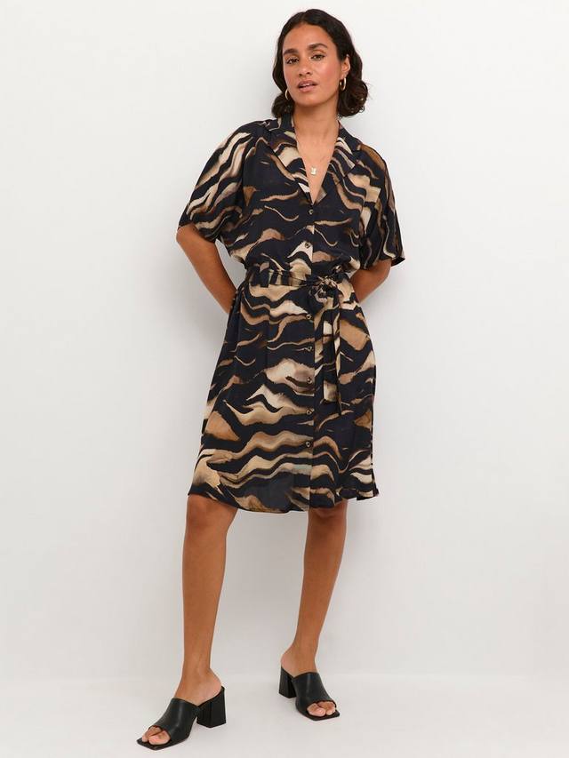 

Платье-рубашка с тигровым принтом laila KAFFE, цвет Black/Brown