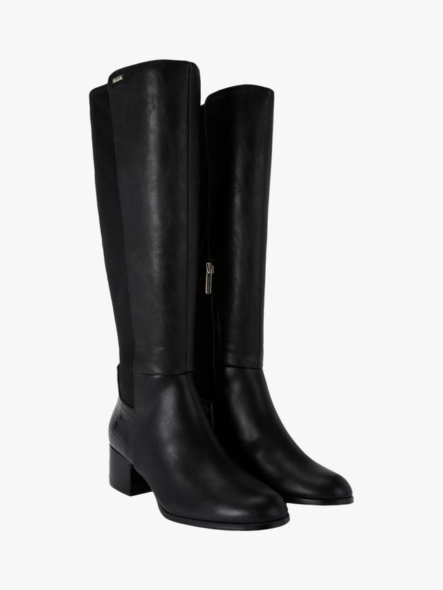 Ботинки Callie до колена с эффектом крокодиловой кожи Carvela, Black — фото 3