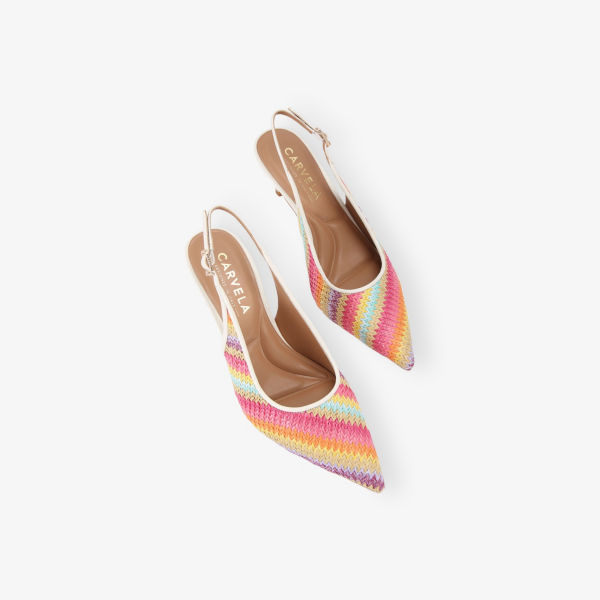 Туфли Carvela Positano на каблуке в полоску плетеные, мультиколор — фото 2
