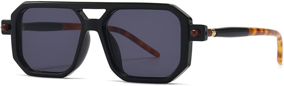 

Солнцезащитные очки в стиле ретро квадратной формы 2027 года для женщин и мужчин, винтажные солнцезащитные очки с защитой от УФ-излучения UV400 MTZJH, Black Leopard Grey