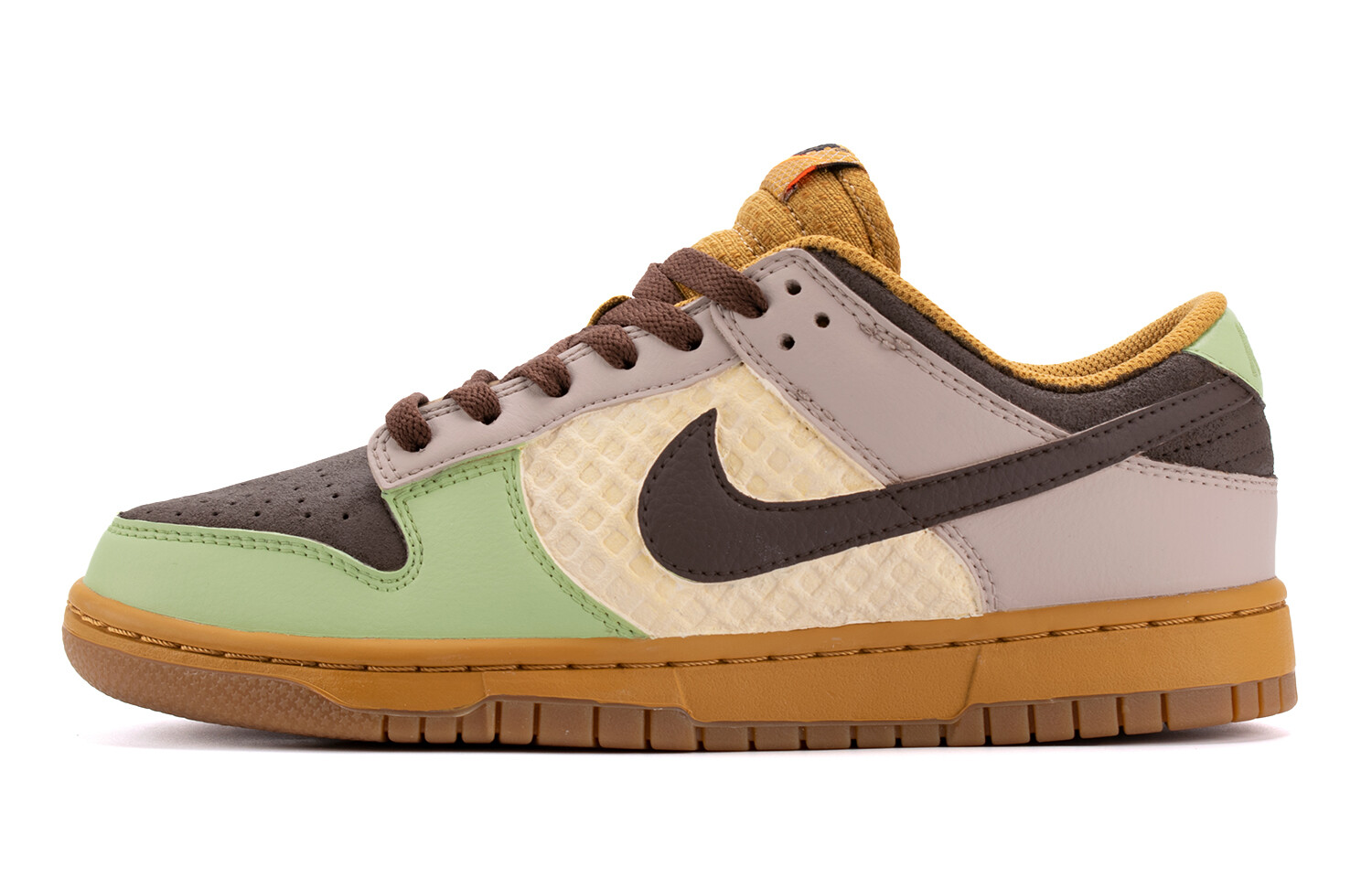 

Кроссовки Nike Dunk Skateboarding Shoes Men Low-top Brown/grey/green, цвет Tan