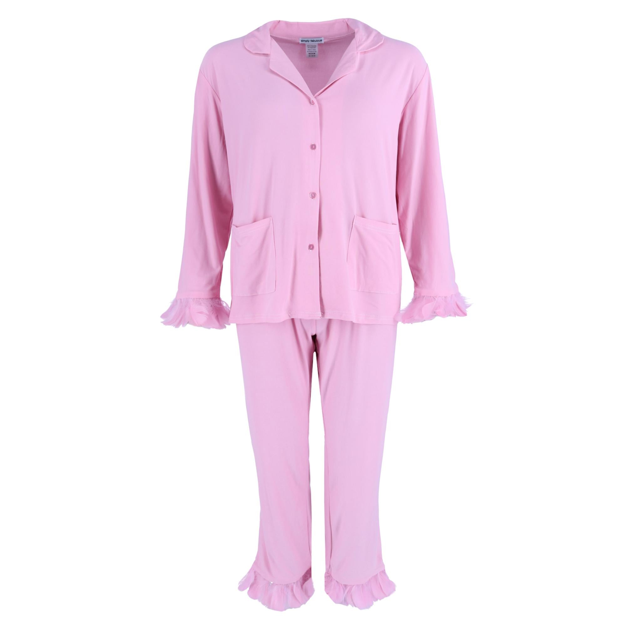 

Женский пижамный комплект с перьями Simply Fabulous, розовый