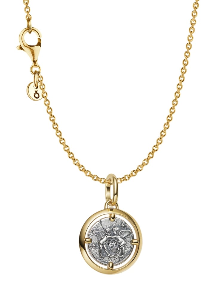 

Pandora Женский ювелирный набор: колье с подвеской в виде Купидона, золотистого цвета