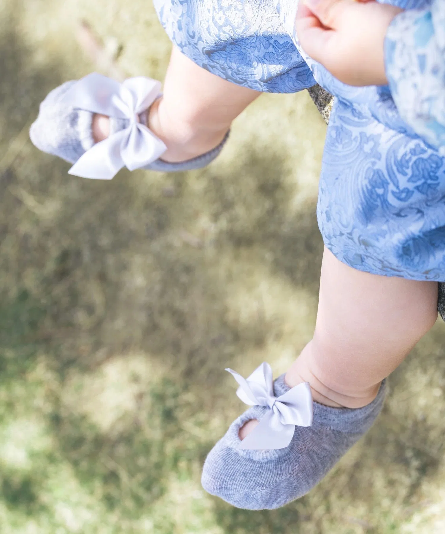 Детские носки для малышей с бантом SweetMommy серые — фото 2