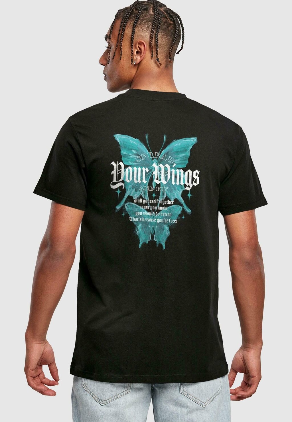 

футболка с принтом SPREAD YOUR WINGS AND FLY Mister Tee, черный