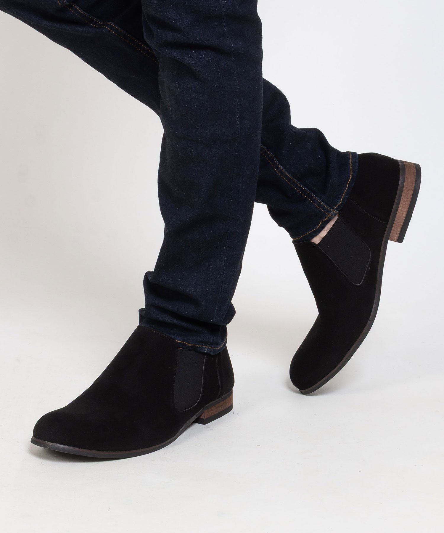 Обувь/слипоны с боковыми вставками и поддержкой пятки SVEC, Black suede — фото 4