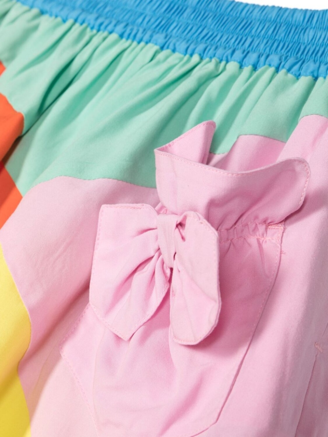 Stella McCartney Kids юбка в стиле колор-блок с бантом, синий — фото 3