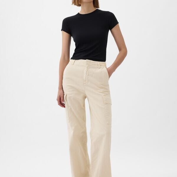 

Свободные брюки-карго из хлопка Gap, белый