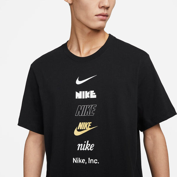 Футболка спортивная футболка с несколькими логотипами Nike, черный — фото 2