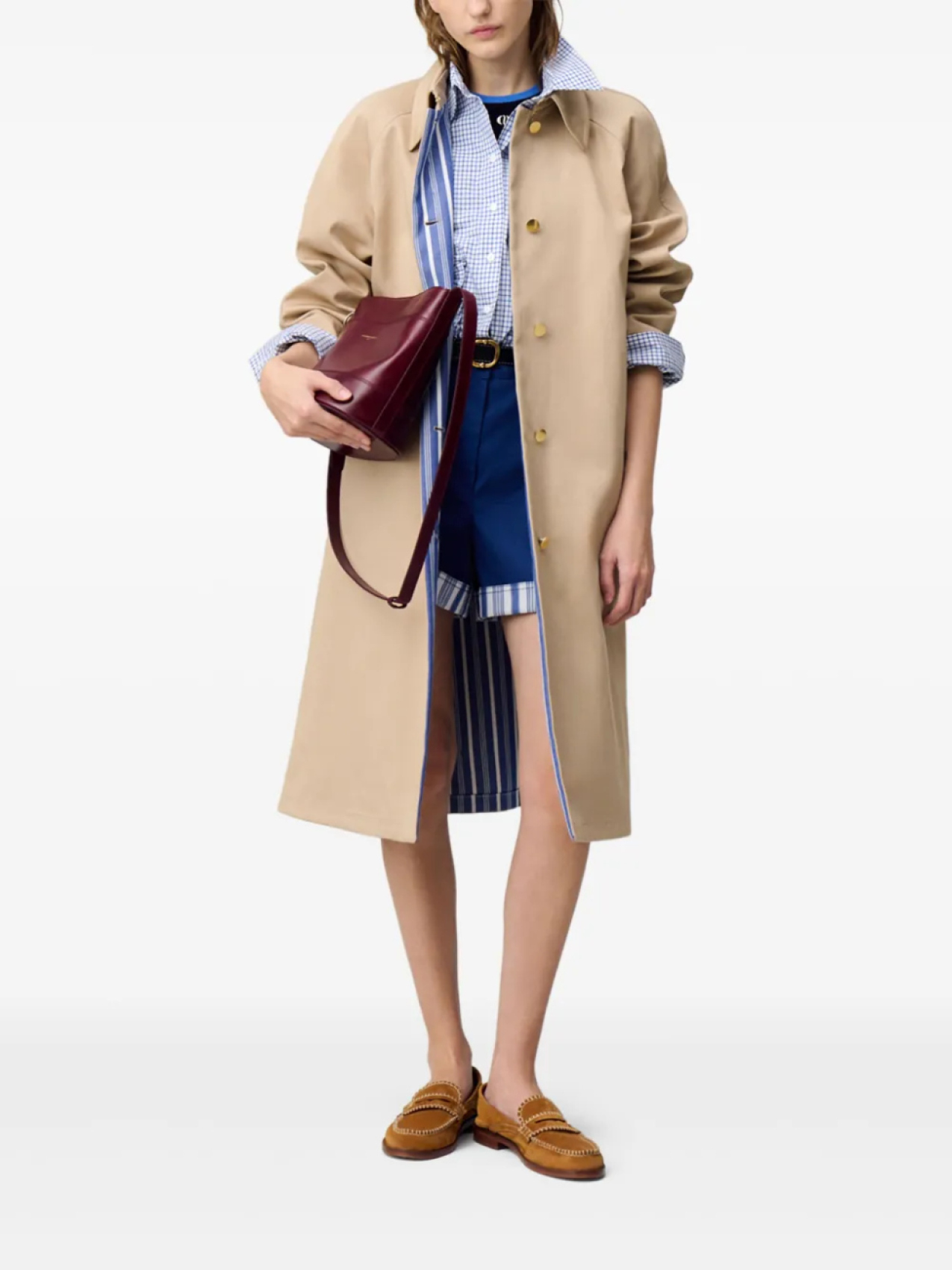 

Claudie Pierlot хлопковый тренч, нейтральный