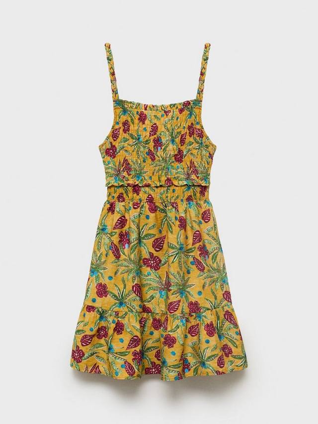 

Детское платье Iguazu с ярусами и цветочным принтом Mango, Medium Yellow