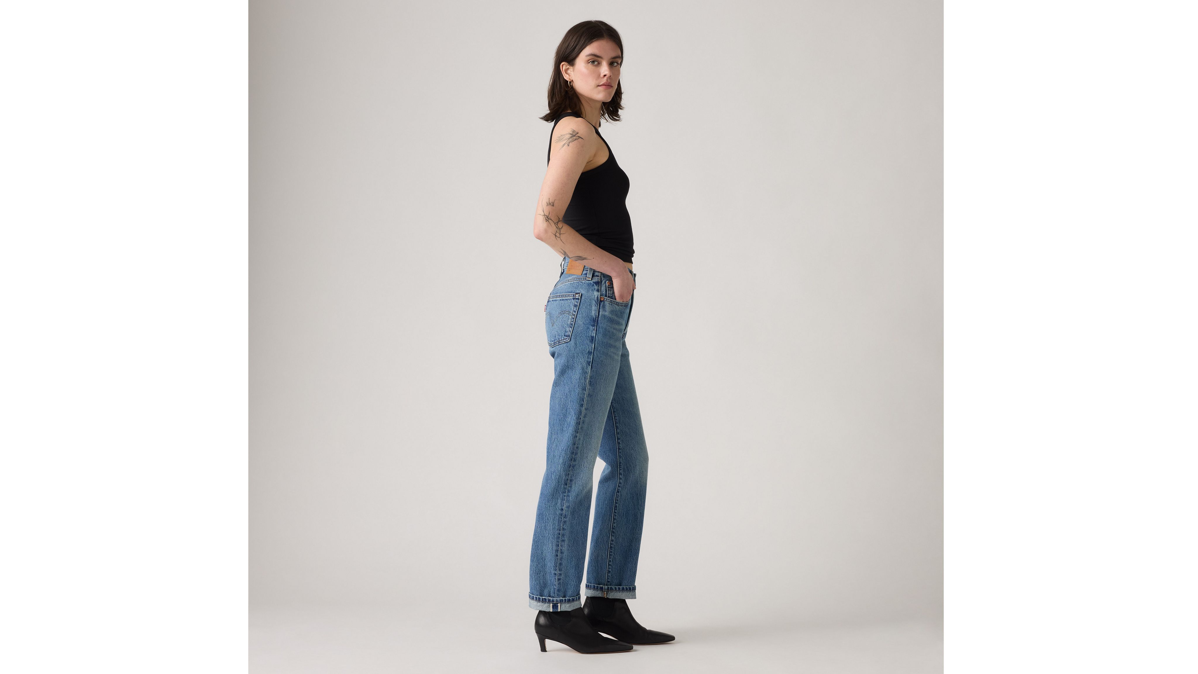 Женские джинсы 501 Original Selvedge Levi's, Grilled Glamour - Medium Wash — фото 4