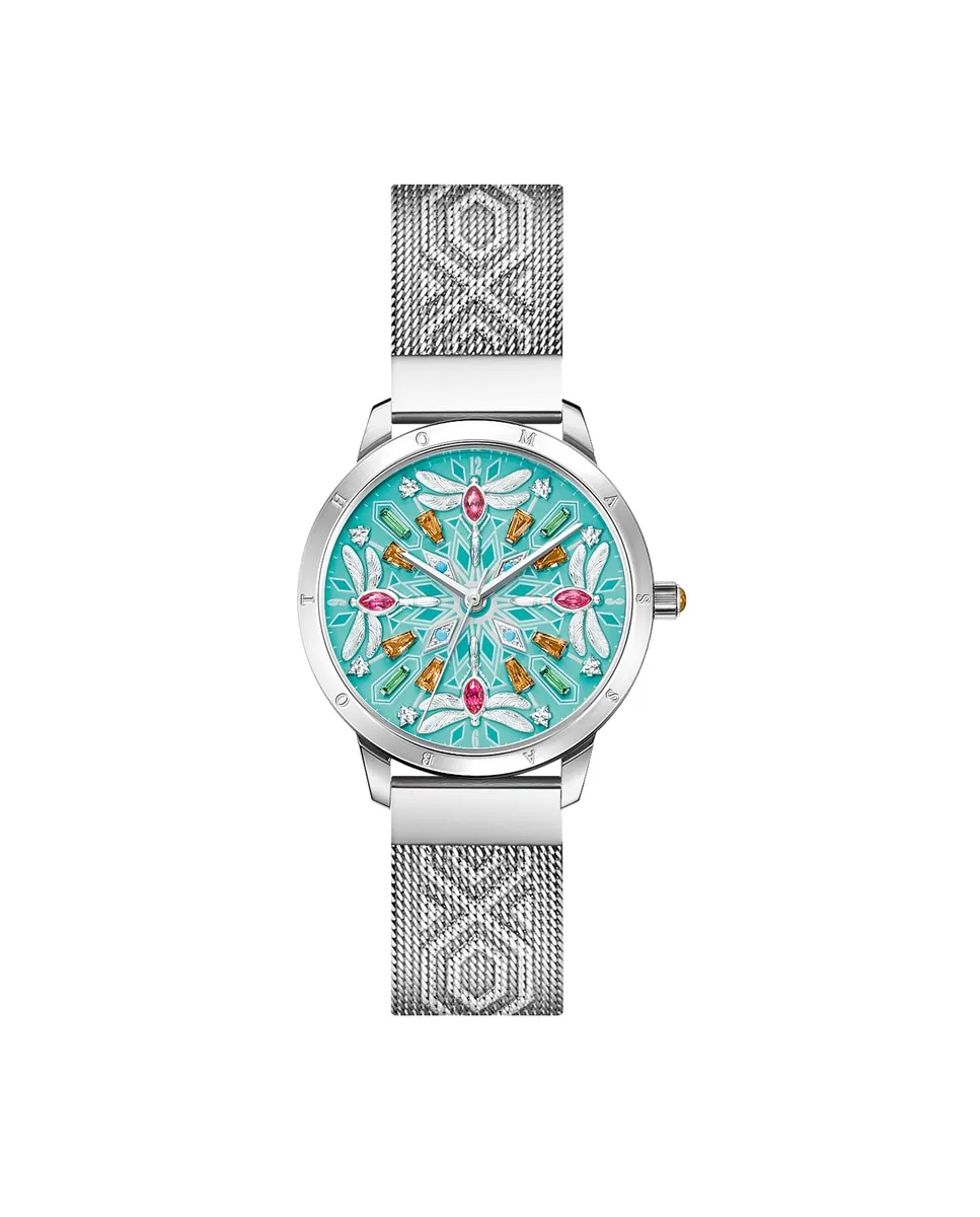 

Женские часы калейдоскоп стрекоза бирюзового серебристого цвета Thomas Sabo, серебряный