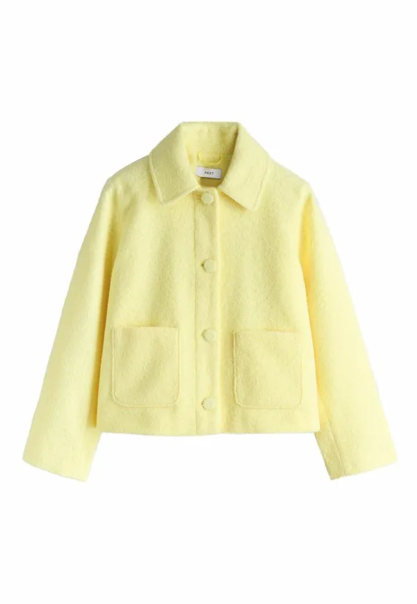 Легкая куртка прямого кроя с воротником на пуговицах Next, Lemon Yellow