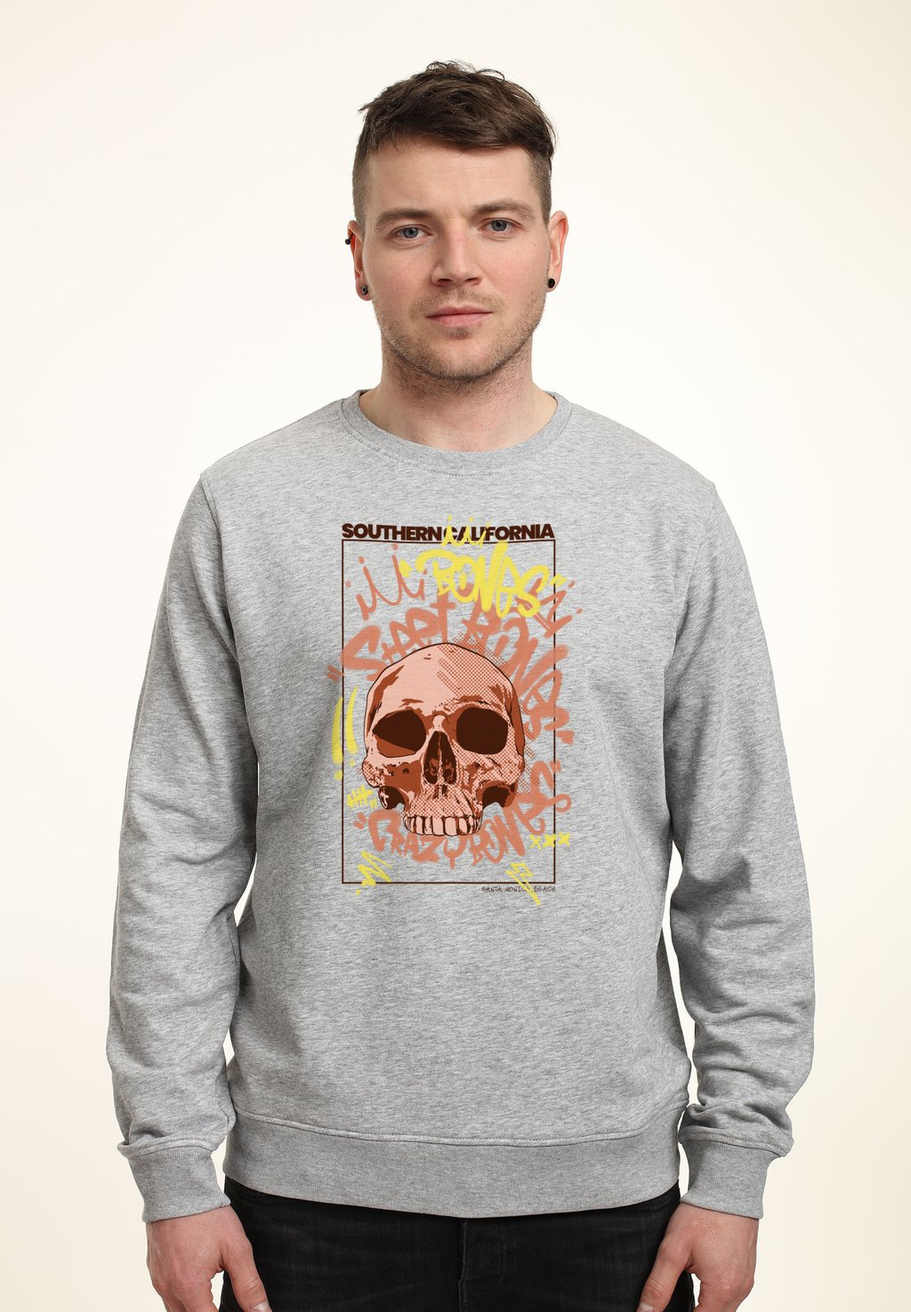 

Толстовка MATT KEELING SOUTH CALI BONES Henry Tiger, цвет Heather Grey