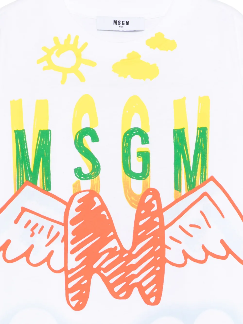 Футболка с графическим принтом Msgm Kids, белый — фото 3