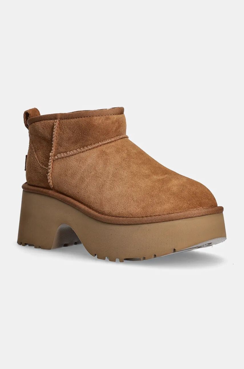 

Замшевые зимние ботинки UGG Classic Ultra Mini New Heights, коричневый