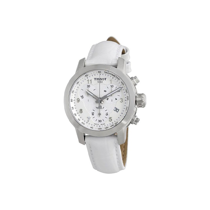

TISSOT Часы Junchi 200 Series Quartz Movement Women's Watch Watch 34mm White Dial Stainless Steel Case Leather Strap, Silver
