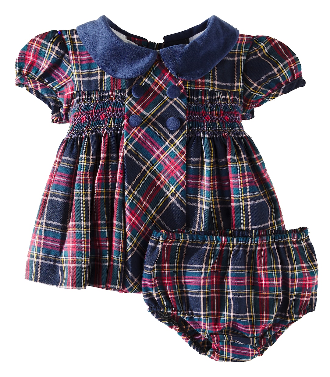 

Комплект из хлопкового смесового платья и панталон Baby Arcadia La Coqueta, Navy Tartan